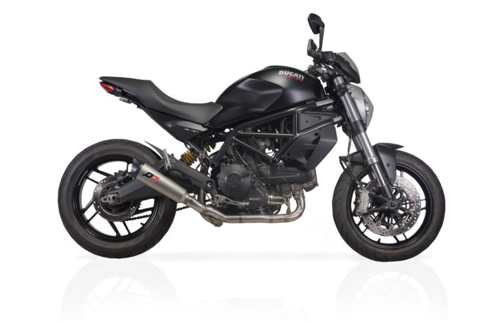 Ducati Monster 797 2 in 1 Full System Low Mount, Tri-Cone Titanium Silencer