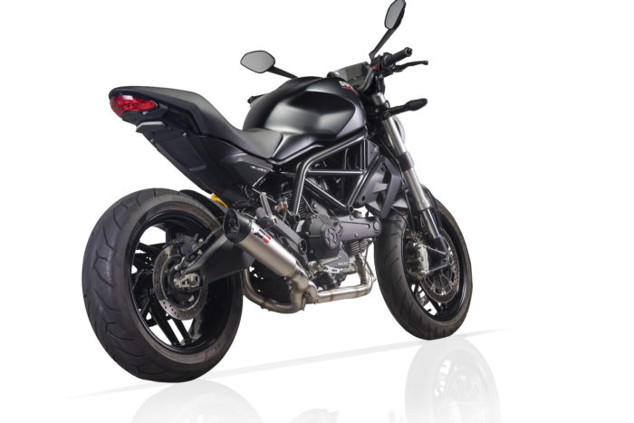 Ducati Monster 797 2 in 1 Full System Low Mount, Tri-Cone Titanium Silencer - Image 5